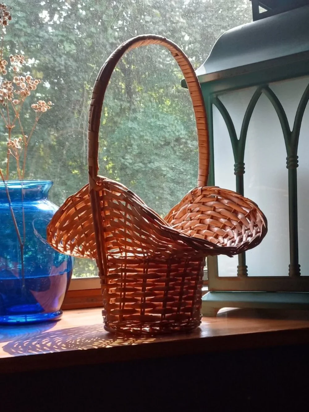 2 Unique Vintage Baskets Home Decor Cottagecore Shabby Chic Rustic Farmhouse